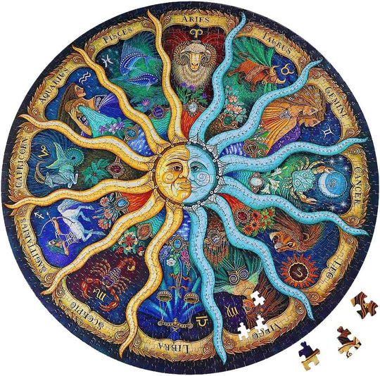 Zodiac Horoscope Puzzle Toys Collection DIY Constellation 1000 PiecesJigsaw Paper Puzzles Educational Toy(Bulk 3 Sets)
