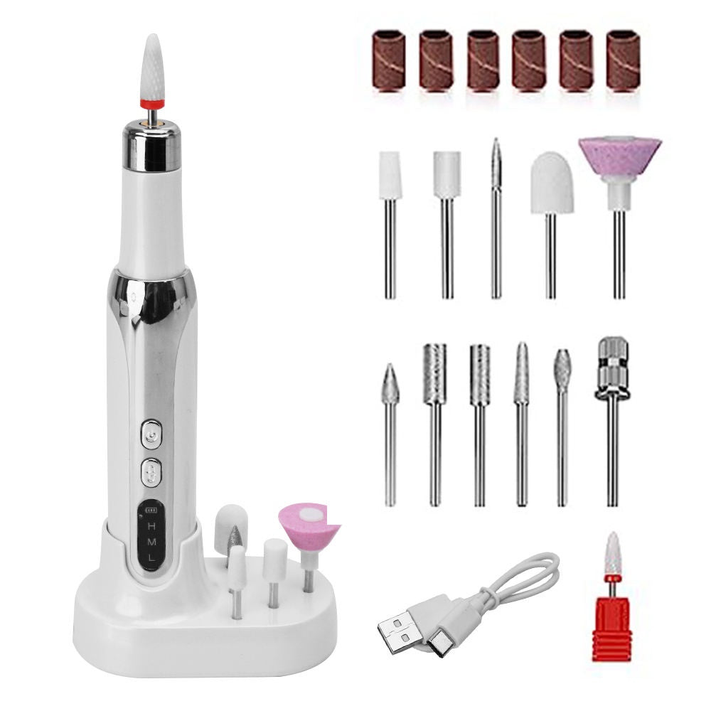 Cordless Nail Drill Pen Machine Nail Cuticle Portable 13 in Kit