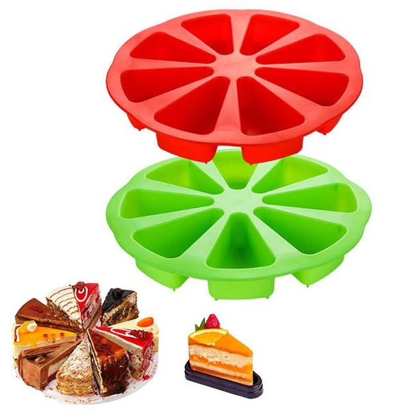 Silicone DIY Baking Molds Large 8 Cavity Silicone Scone Pan/Cakes Slices Mold/Triangle Cavity Cake Pan Pizza Slices Pan,Cornbread Mold And Soap Mould(10 Pack)