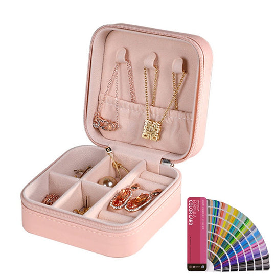 Portable Travel Mini Jewelry Box Leather Jewellery Ring Organizer Case Storage Gift Box Girls Women(10 Pack)