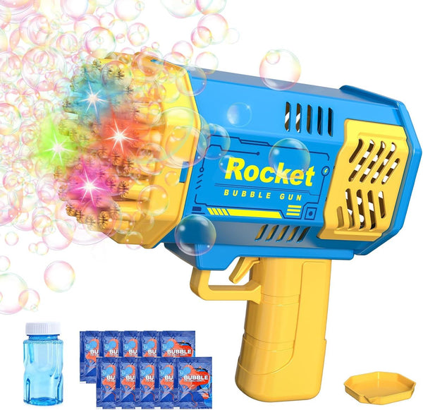 Bubble Machine Gun Mini Bubble Gun for Toddlers, Bubble Maker Blower Toys with Lights,4000+ Bubbles Per Minute for Boys Girls Toddlers Outdoor Indoor Birthday Wedding Party(Bulk 3 Sets)