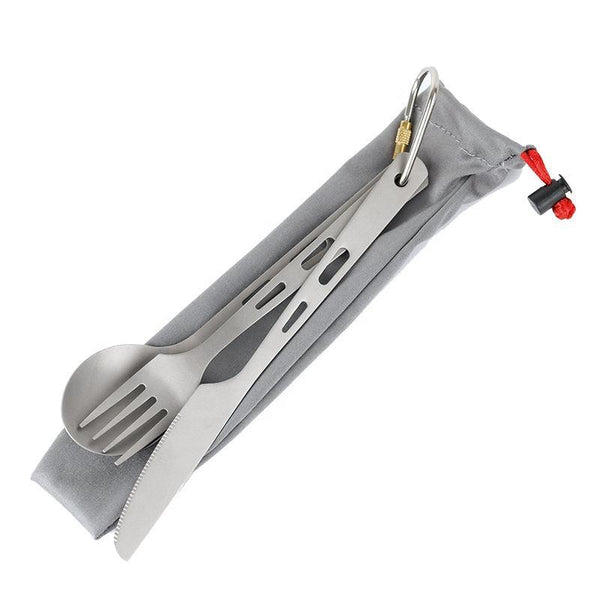 lightweight Three-piece set of titanium knife fork and spoon