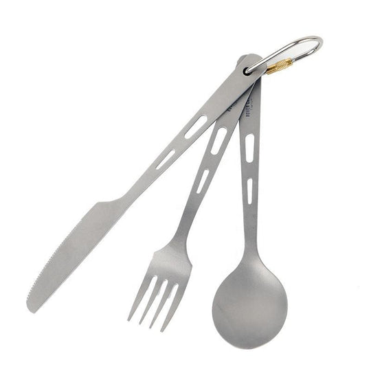 lightweight Three-piece set of titanium knife fork and spoon(10 Pack)