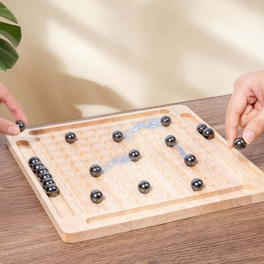 Magnetic Induction Chess Game Set,Commodum Table Top Magnet Chess Game, Magnetic Rocks Game Puzzle Toy Family Party Strategy Game for Kids Adults,Magnet Chess Game Board with Stones