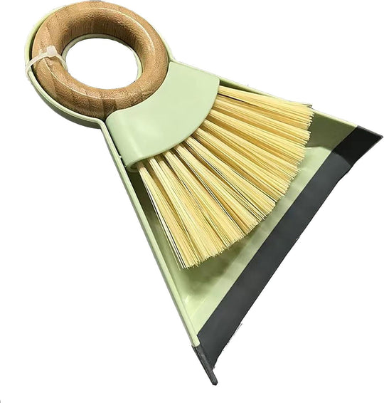 Household Cleaning Tools Desktop Cleaning Mini Broom and Dustpan Set Wooden Handle(Bulk 3 Sets)