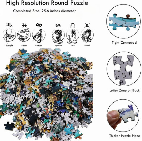 Zodiac Horoscope Puzzle Toys Collection DIY Constellation 1000 PiecesJigsaw Paper Puzzles Educational Toy(Bulk 3 Sets)