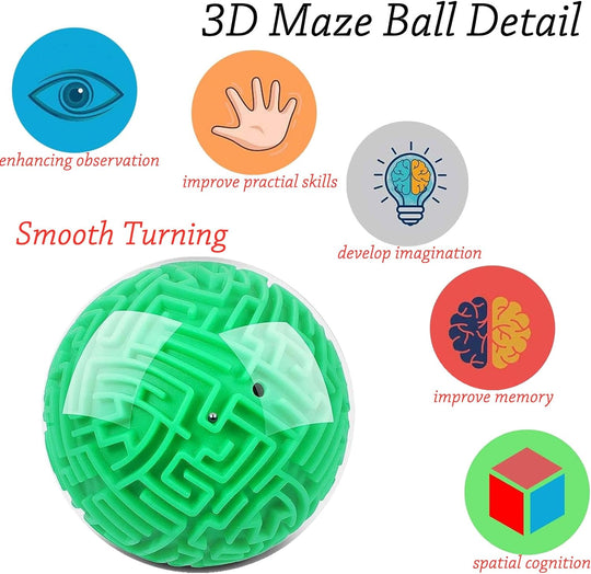Gravity Cube Maze Ball Memory Sequential Ball Maze Puzzle Toy Gifts for Kids Teens Students Adults Carnival, Educational Challenges Brain Teasers Puzzle Game(Bulk 3 Sets)