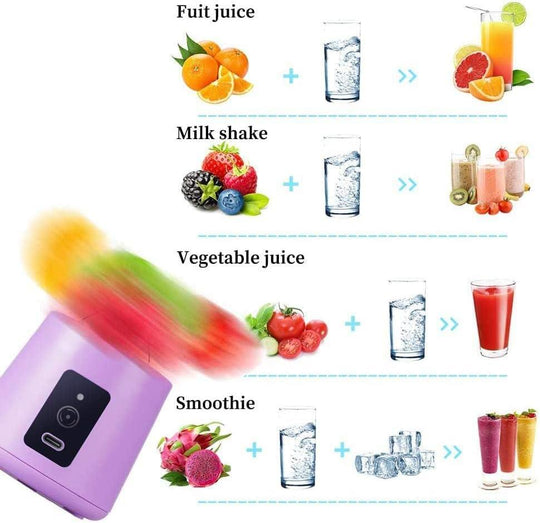 Personal Mixer Fruit Ice Crushing Rechargeable with USB, Mini Blender for Smoothie, Fruit Juice, Milk Shakes