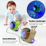 Educational Electric Lovely Walking Snail toy Music And Light Sensor Obstacles Avoidance Snail Lightup toys(Bulk 3 Sets)