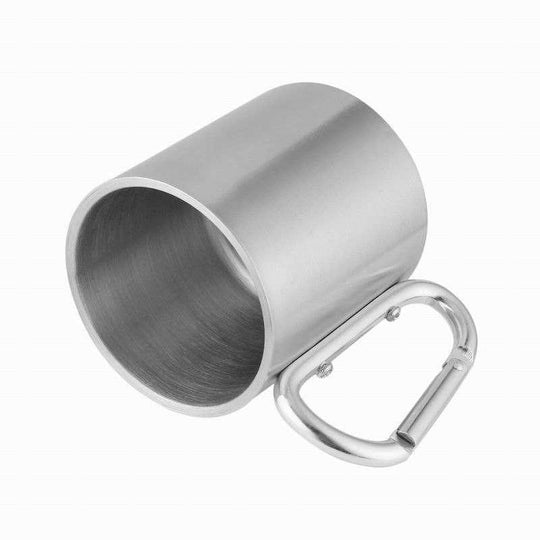 Metal Outdoor Double Wall Stainless Steel Cup, Coffee Mug With Buckle Mountaineering Camping Cookout