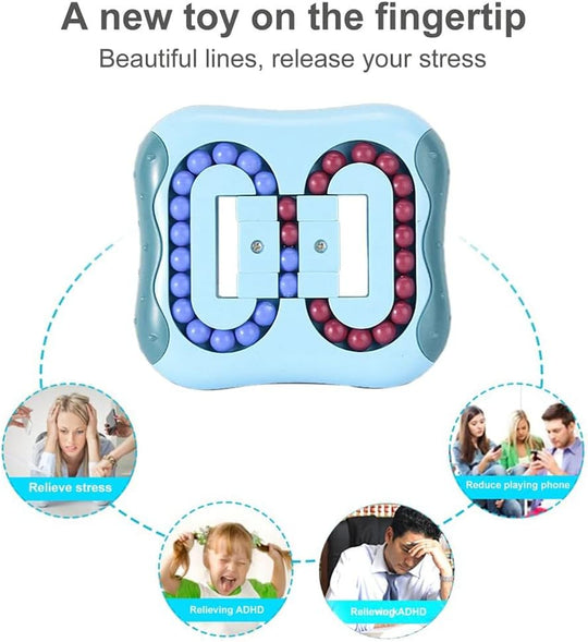 Magic Bean Cube Toys Rotating Decompression Square Small Beads Magic Cube Children's 3D Puzzle Fidget Toys (10 Pack)