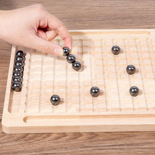 Magnetic Induction Chess Game Set,Commodum Table Top Magnet Chess Game, Magnetic Rocks Game Puzzle Toy Family Party Strategy Game for Kids Adults,Magnet Chess Game Board with Stones