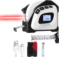 Display Laser Tape Measure 40M Rechargeable Measurement Tool 5M Laser Measuring Tape Distance Meter(10 Pack)