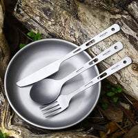 lightweight Three-piece set of titanium knife fork and spoon(10 Pack)