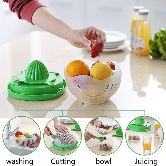 Salad Cutter Bowl and Juicer Multifunctional Fruit and Vegetable Chopper