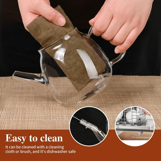 Heat Resistant Borosilicate Glass teapot Blooming and Loose Leaf Tea Maker (MOQ 10 Sets)