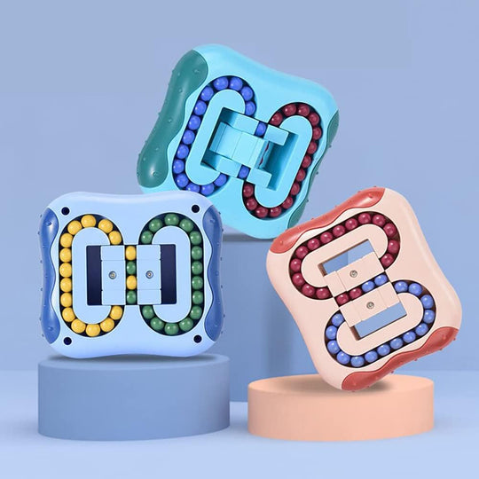 Magic Bean Cube Toys Rotating Decompression Square Small Beads Magic Cube Children's 3D Puzzle Fidget Toys (10 Pack)