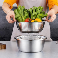 Multifunctional 3 in 1 Stainless Steel Drain Basket Multi-purpose Vegetable Slicer Graters For Kitchen(10 Pack)