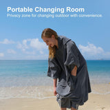 Changing Robe with Hood Quick Dry Microfiber Wetsuit Changing Towel with Pocket for Surfing Men Women