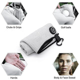 Top Quality Microfiber Waffle Design with Clip - Industrial Strength Magnet for Strong Hold to Golf Bags, Carts & Clubs(Bulk 3 Sets)