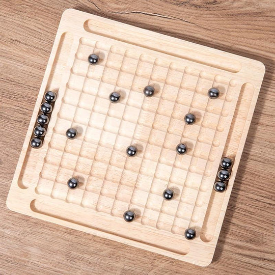 Magnetic Induction Chess Game Set,Commodum Table Top Magnet Chess Game, Magnetic Rocks Game Puzzle Toy Family Party Strategy Game for Kids Adults,Magnet Chess Game Board with Stones