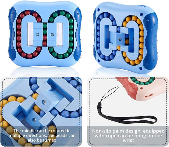 Magic Bean Cube Toys Rotating Decompression Square Small Beads Magic Cube Children's 3D Puzzle Fidget Toys (10 Pack)