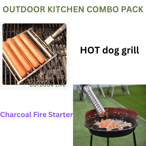 Charcoal Fire Starter & HOT dog grill Detachable(Bulk 3 Sets)