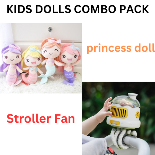 Stroller Fan & princess doll Best gift Baby combo pack(10 Pack)