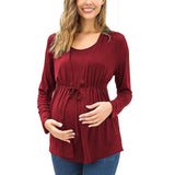 Long Sleeve T-shirt Elegant Double Layer For Breastfeeding Pregnancy Maternity Clothes For Mom(Bulk 3 Sets)