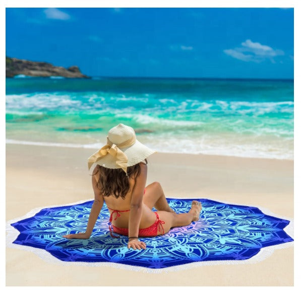 High Quality Round Bohemian Blanket Hippie Indian Throw Blanket Beach Tapestry Sand Free Quick Dry(Bulk 3 Sets)
