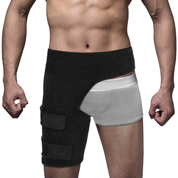 Thigh Compression Wrap, Adjustable Hip Joint Support Sciatic Nerve Brace for Pulled Groin Muscle Strain Sciatica(Bulk 3 Sets)
