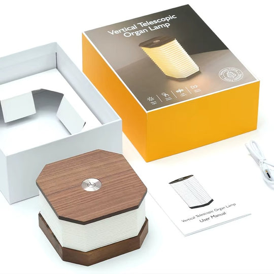 Rotating Rechargeable Folding Paper Vertical organ lamp (MOQ 10 Sets)