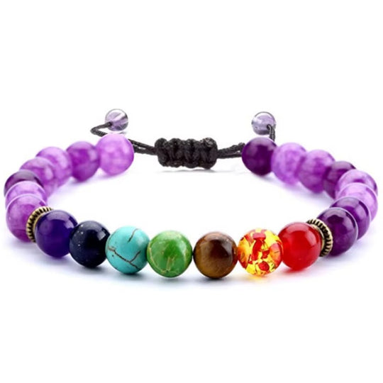 Chakra Energized Bracelet Braided Rope Natural Stone Yoga