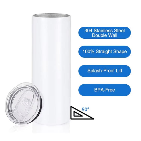 DIY Blank Stainless Steel Skinny Tumblers for Sublimation Printing (MOQ 30 Sets)