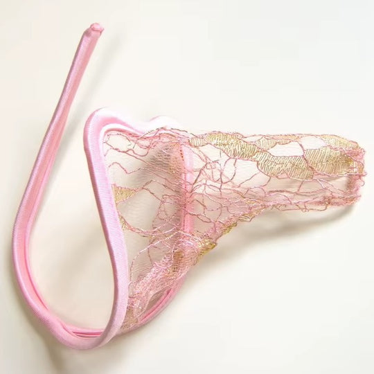 Men's See-Through Hollow Out C-String Thong Jockstrap Sheer