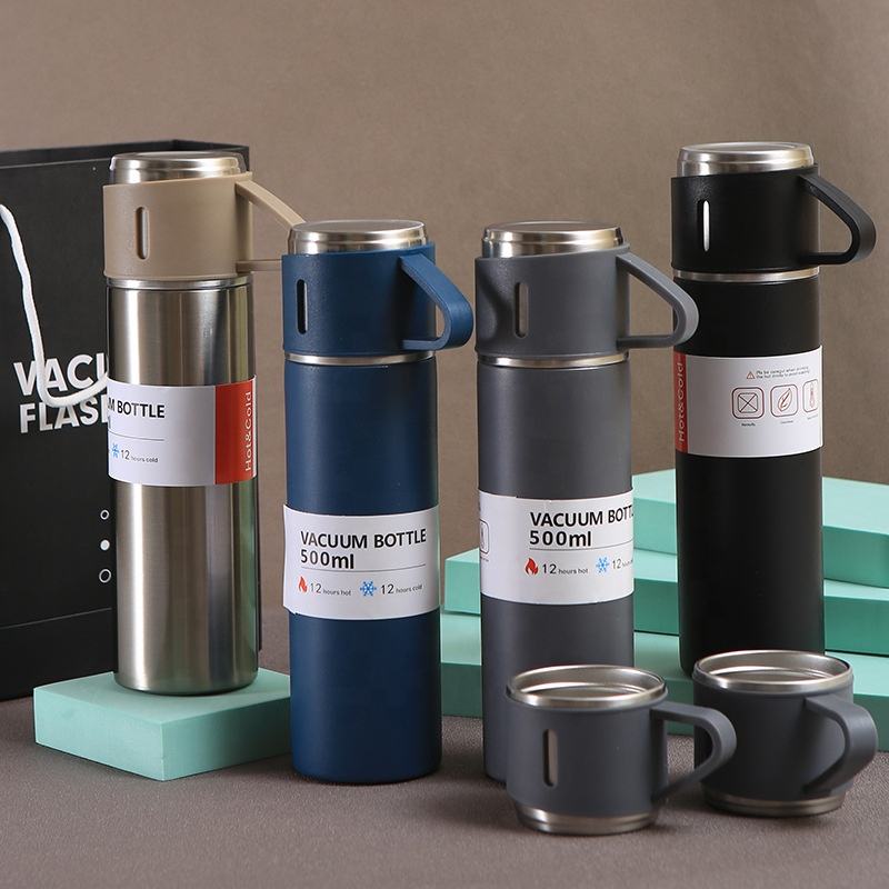 Vigor Thermal Flask Water Bottles With Lid Handle Stainless Steel Double  Walled Vacuum Insulated Personal Use - Bulk 3 Sets
