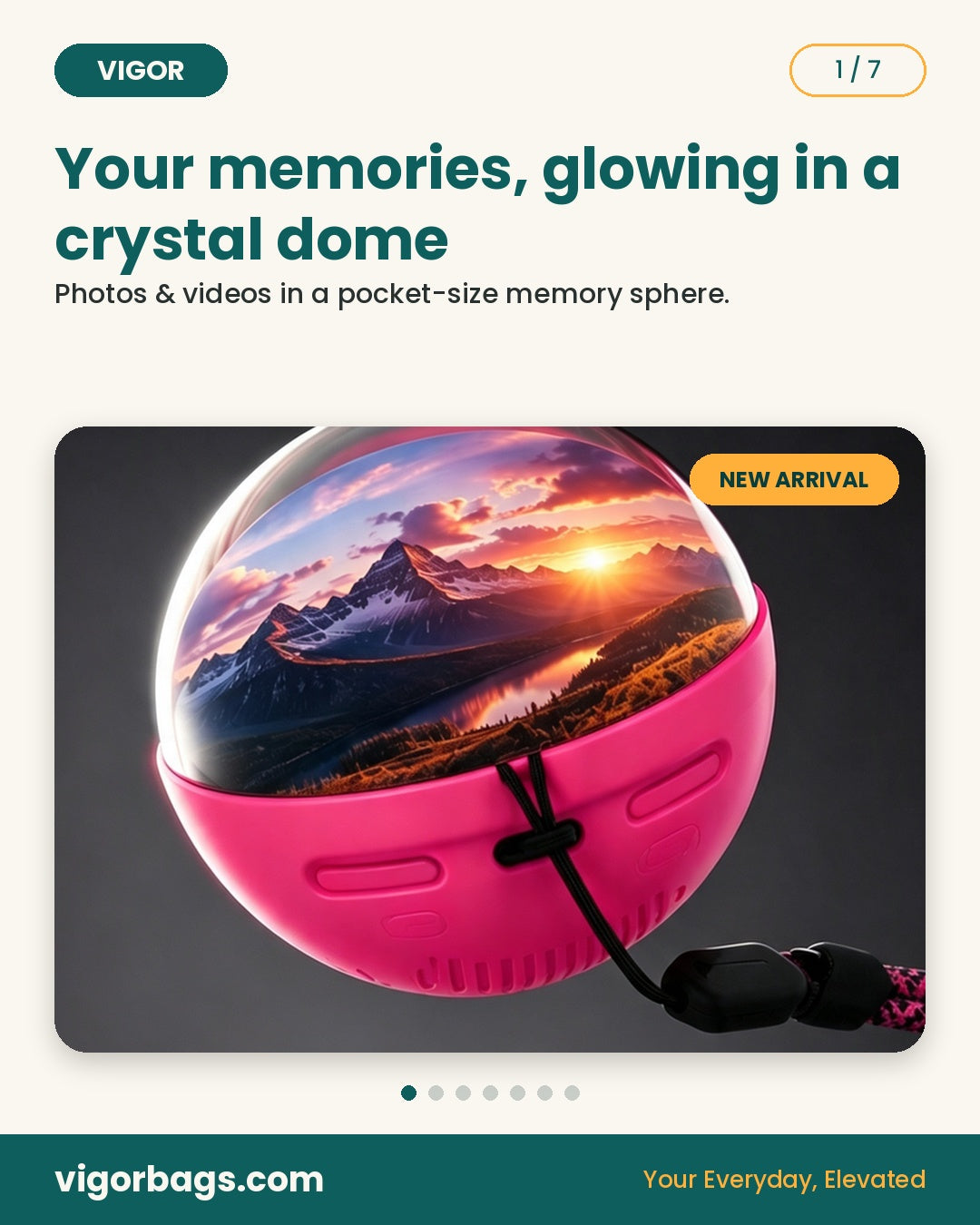 Crystal Memory Sphere Video Orb with Lanyard, Rechargeable