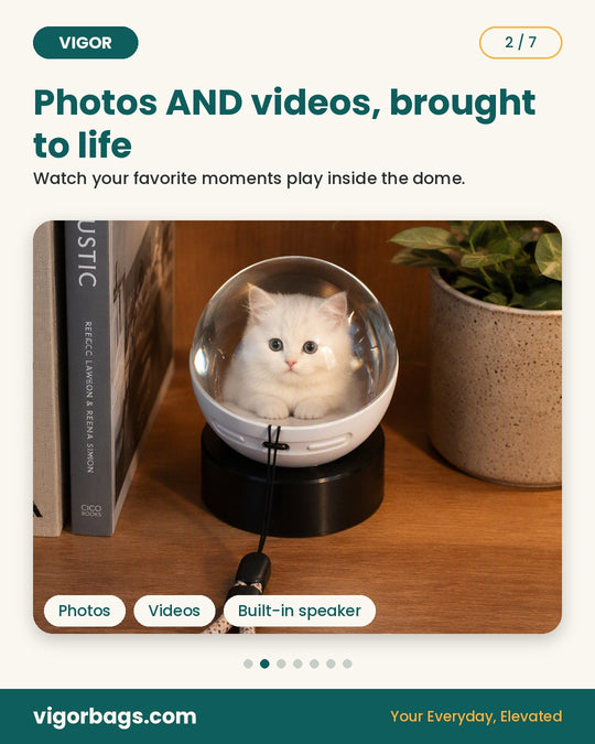 Crystal Memory Sphere Video Orb with Lanyard, Rechargeable