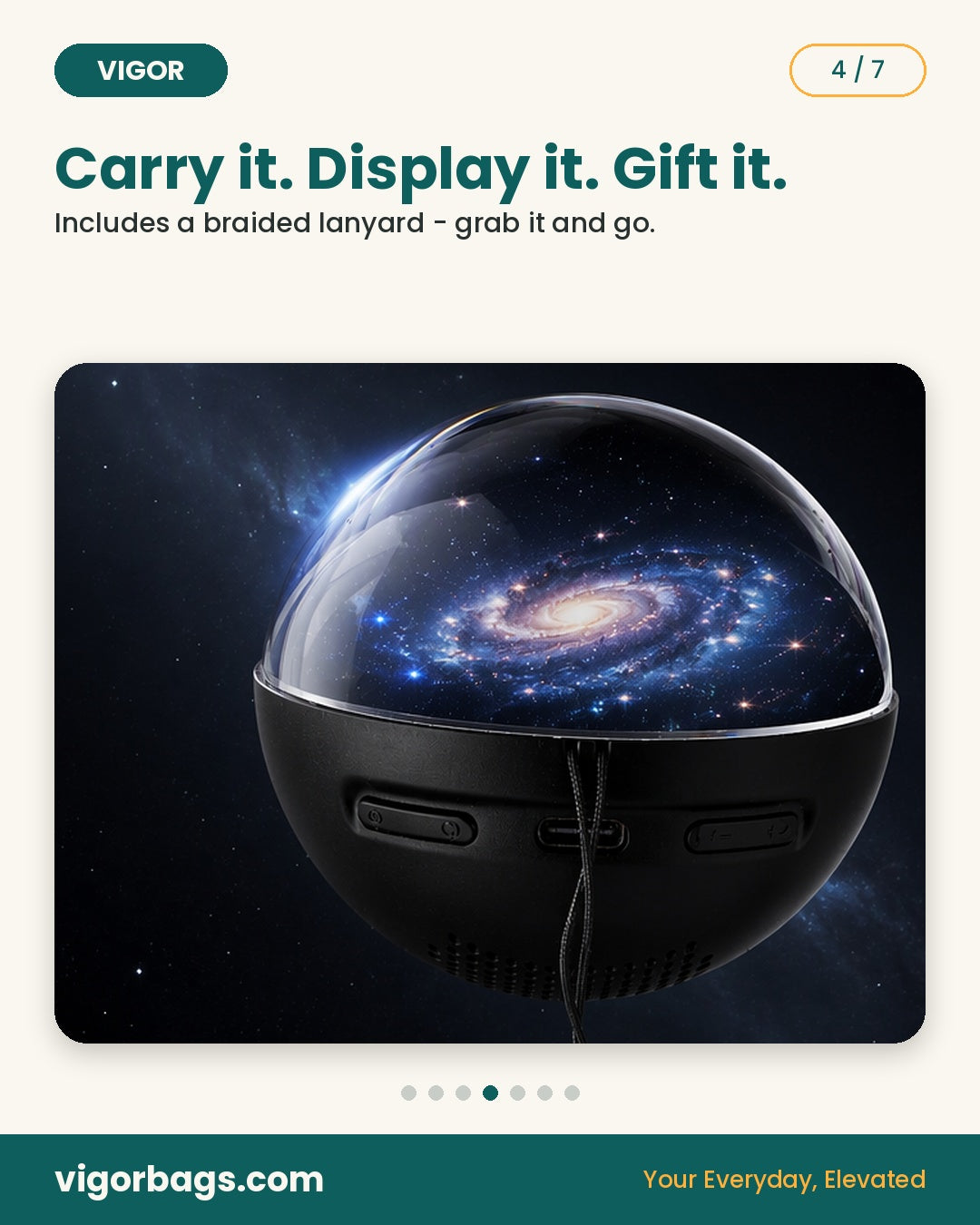 Crystal Memory Sphere Video Orb with Lanyard, Rechargeable
