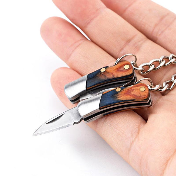 High Quality Perfect Gift Folding Pocket Knife, Small Keychain Knife, Compact EDC Knife with Color-wood Handle(Bulk 3 Sets)