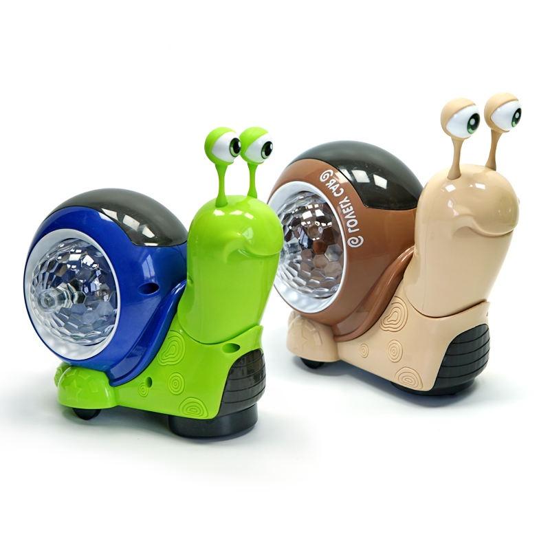 Educational Electric Lovely Walking Snail toy Music And Light Sensor Obstacles Avoidance Snail Lightup toys