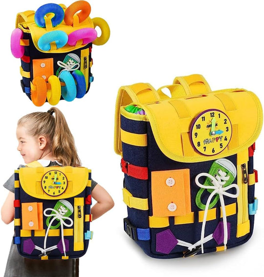 Toddlers with Buckles and Zippers, Montessori Sensory Toys, Learning Activity Through Play, Can be Stored and Carried on The Back(10 Pack)