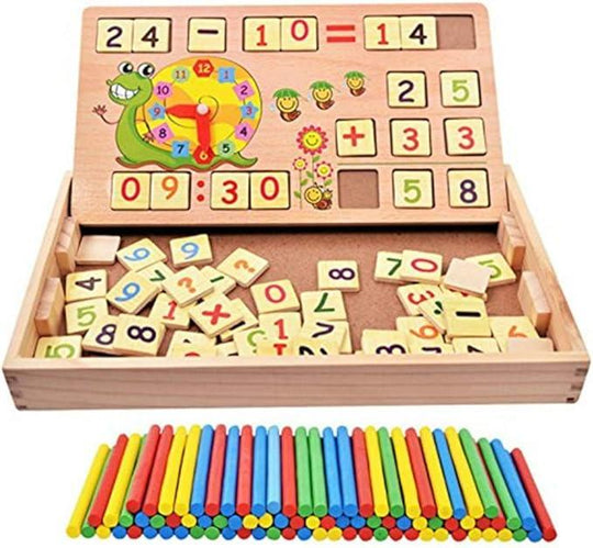 Montessori Baby Math Teaching Aids Multifunctional Math Operation and Drawing Box Learning Preschool Early Childhood Educational Toys(Bulk 3 Sets)