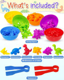 Premium Quality Counting Dinosaurs Montessori Toys for 3 4 5 Years Old Boys Girls Toddler Preschool Learning Activities(Bulk 3 Sets)