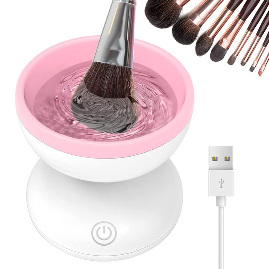 Electric Makeup Brush Cleaner Wash Makeup Brush Cleaner Machine Fit for All Size Brushes Automatic Spinner Machine, Painting Brush Cleaner