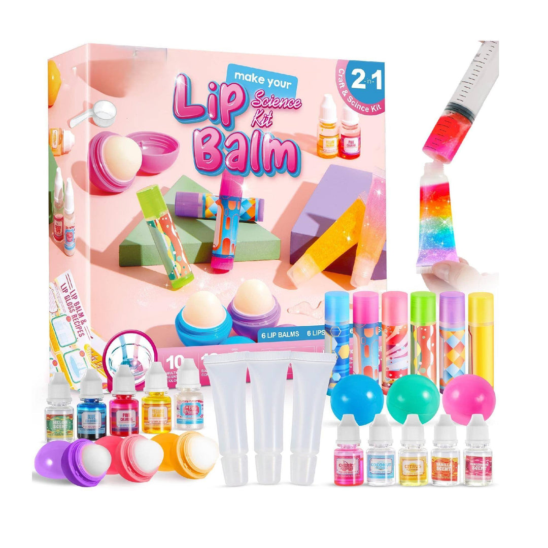 DIY Making Kit for Kids, Make Your Own Lip Balm, DIY Lip Gloss Set for Kids (10 Sets)