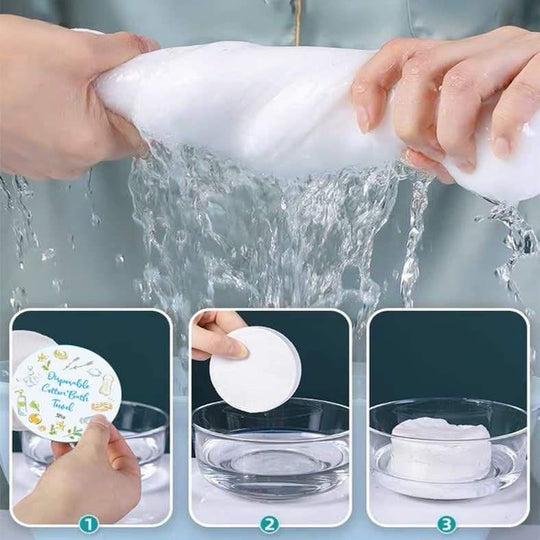 High Quality Cotton Compressed Towel Tablets Travel Towels Disposable Large Reusable(Bulk 3 Sets)