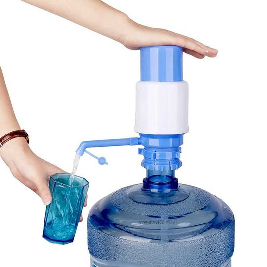 Hand Press Large Bottle Dispenser Mini Portable Plastic 19litter 20L Litre 5 Gallon Desktop Blue