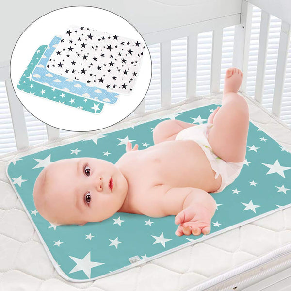Portable Toddler Diaper Changing Pad Waterproof Baby Change Mats Premium Change Pad Liner Bed Pad Play Mat (3 Pack)(Bulk 3 Sets)