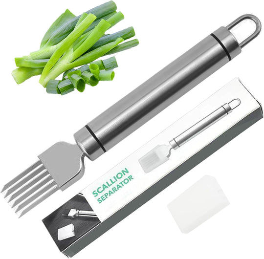 Kitchen Stainless Steel Onion Slicer Cutter Scallion Shredder Knife Vegetable & Fruit Tools